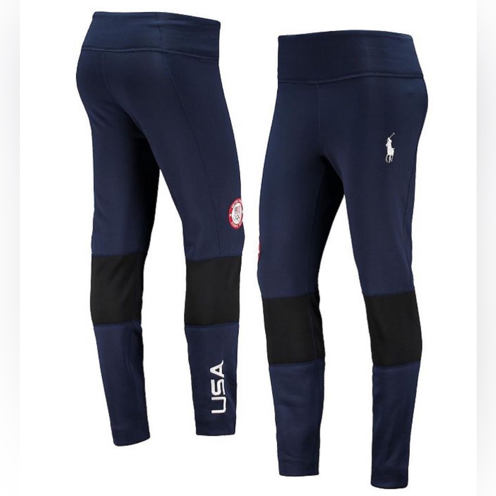 POLO RALPH LAUREN TEAM USA 2022 OPEN CEREMONY LEGGINGS PANTS BLUE BLACK $300